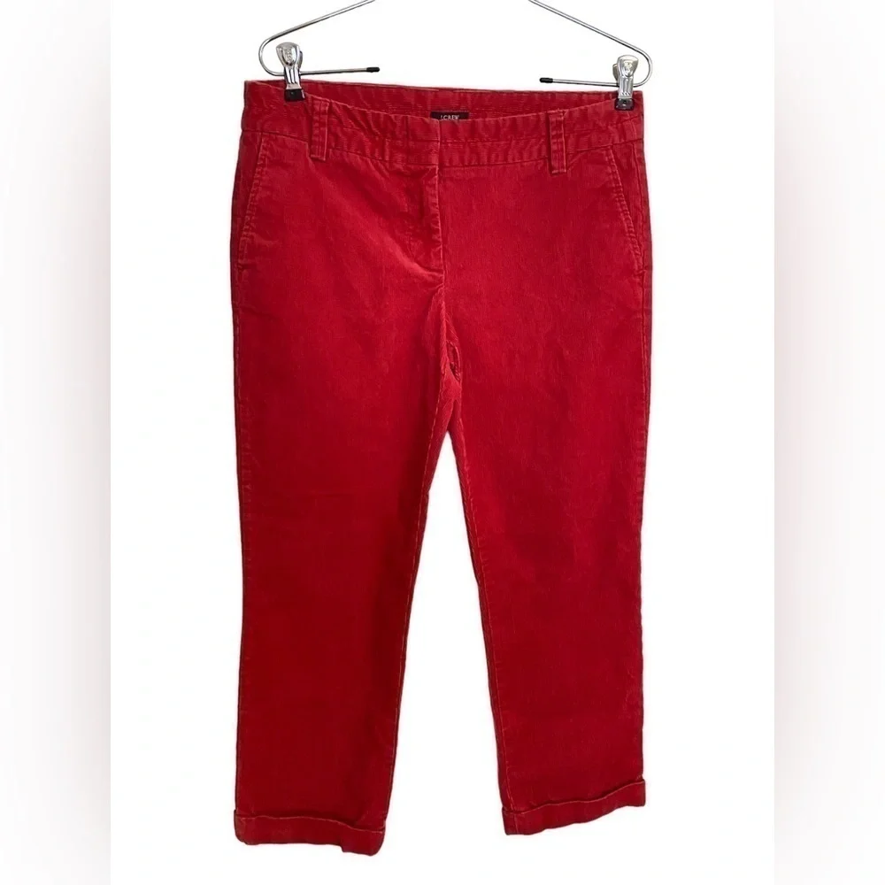 J Crew Nantucket Red Corduroy Pants l Size 6 Stretch Jeans